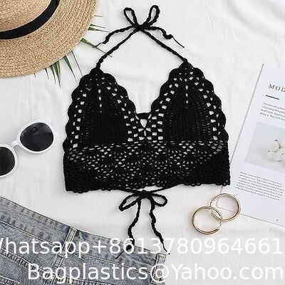 Women Summer Beach Crochet Top Bralette Knit Bra Bikini Crochet Halter Tops for Women Backless Camisole Knit Bra Tops Bralette Summer Beachwear supplier