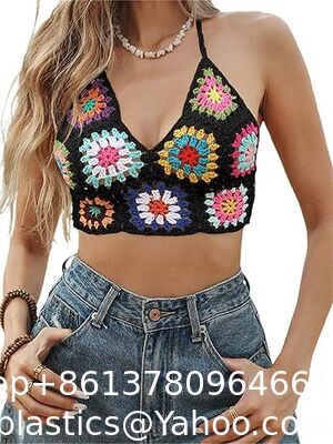 Women Summer Beach Crochet Top Bralette Knit Bra Bikini Crochet Halter Tops for Women Backless Camisole Knit Bra Tops Bralette Summer Beachwear supplier