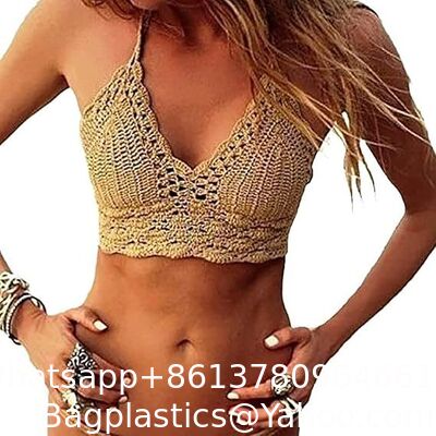 Women Summer Beach Crochet Top Bralette Knit Bra Bikini Crochet Halter Tops for Women Backless Camisole Knit Bra Tops Bralette Summer Beachwear supplier