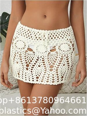 Women'S Crochet Cover Up Skirt High Waist Drawstring Knit Swimsuits Boho Swim Skirts Beach Cover Up,Drawstring Colorful Crochet Shorts for Women,Cute Summer Bottoms Rave Festival supplier
