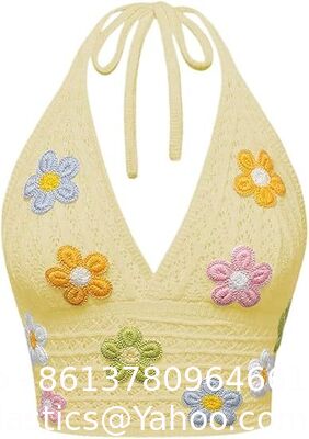 Crochet Halter Top Goth Clothes Hippie Top Boho Crop Tie Backless Knit Cami Tank Crochet Swimsuit Beach Overskirt Swimsuit Cover Ups supplier