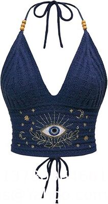 Women'S Plus Size Crochet Halter Crop Top Lace Up Backless Embroidered Hippie Boho Tank Crochet Swimsuit Beach Overskirt Swimsuit Cover Ups supplier