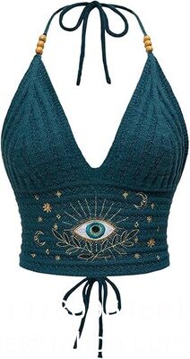 Women'S Plus Size Crochet Halter Crop Top Lace Up Backless Embroidered Hippie Boho Tank Crochet Swimsuit Beach Overskirt Swimsuit Cover Ups supplier