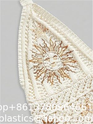 Women'S Plus Size Crochet Halter Crop Top Lace Up Backless Embroidered Hippie Boho Tank Crochet Swimsuit Beach Overskirt Swimsuit Cover Ups supplier