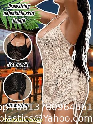 Swimsuit Crochet Swim Cover Up For Women Summer Knit Long Sleeve Swimwear Pullover Beach Dress Swimsuit Bra Set Crochet Bikini Handmade Knitted supplier