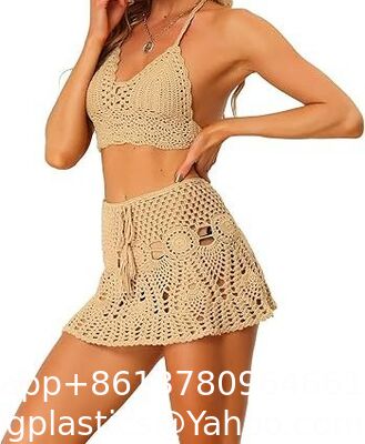 Women Crochet Bikini Halter Bralette Backless Camisole Knit Bra Tops Summer Beachwear Swimwear Cover Up Fashion Beach Hand Crochet Shawl Capelet supplier
