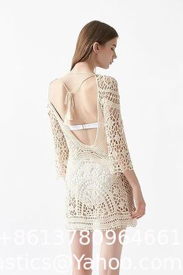 Swimwear Cover Up Fashion Beach Hand Crochet Women'S Crochet Lace Bikini Swimsuit Cover Up – Lightweight Hollow Out Bathing Suit Cover For Vacation, Pool, Resort supplier