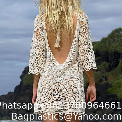 Swimwear Cover Up Fashion Beach Hand Crochet Women'S Crochet Lace Bikini Swimsuit Cover Up – Lightweight Hollow Out Bathing Suit Cover For Vacation, Pool, Resort supplier