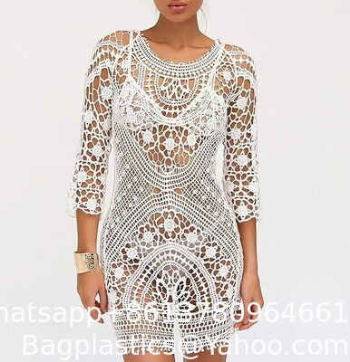 Swimwear Cover Up Fashion Beach Hand Crochet Women'S Crochet Lace Bikini Swimsuit Cover Up – Lightweight Hollow Out Bathing Suit Cover For Vacation, Pool, Resort supplier