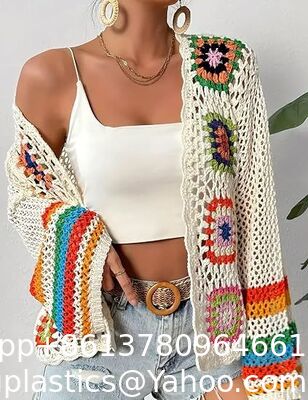 Shawl Capelet Skirt Knitted Texture One-Piece Short Hand Crochet Shawl Floral Crochet Cardigans For Women Trendy Spring Summer Hollow Out Open Front Boho Cardigan Sweater Tops supplier